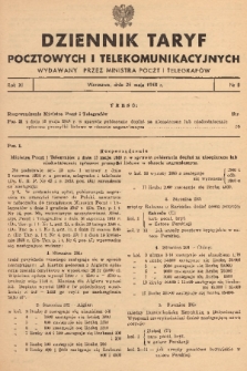 Dziennik Taryf Pocztowych i Telekomunikacyjnych. 1948, nr 8