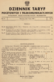 Dziennik Taryf Pocztowych i Telekomunikacyjnych. 1948, nr 10