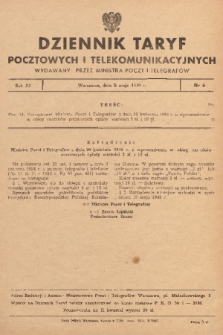 Dziennik Taryf Pocztowych i Telekomunikacyjnych. 1949, nr 6