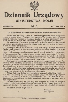Dziennik Urzędowy Ministerstwa Kolei. 1925, nr 6