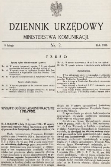 Dziennik Urzędowy Ministerstwa Komunikacji. 1928, nr 2