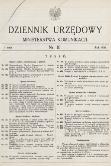 Dziennik Urzędowy Ministerstwa Komunikacji. 1928, nr 10