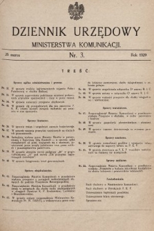 Dziennik Urzędowy Ministerstwa Komunikacji. 1929, nr 3