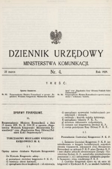 Dziennik Urzędowy Ministerstwa Komunikacji. 1929, nr 4