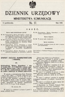 Dziennik Urzędowy Ministerstwa Komunikacji. 1929, nr 16