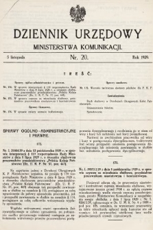 Dziennik Urzędowy Ministerstwa Komunikacji. 1929, nr 19