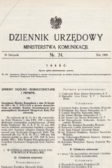 Dziennik Urzędowy Ministerstwa Komunikacji. 1929, nr 23