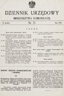 Dziennik Urzędowy Ministerstwa Komunikacji. 1929, nr 26