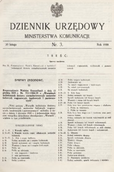 Dziennik Urzędowy Ministerstwa Komunikacji. 1930, nr 3