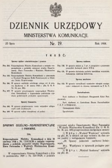 Dziennik Urzędowy Ministerstwa Komunikacji. 1930, nr 19