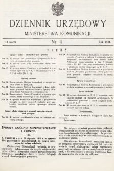 Dziennik Urzędowy Ministerstwa Komunikacji. 1931, nr 4