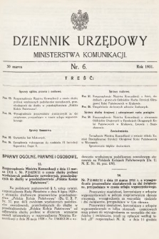 Dziennik Urzędowy Ministerstwa Komunikacji. 1931, nr 6