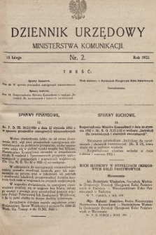 Dziennik Urzędowy Ministerstwa Komunikacji. 1932, nr 2