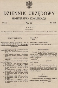 Dziennik Urzędowy Ministerstwa Komunikacji. 1932, nr 11