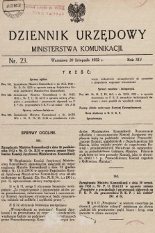 Dziennik Urzędowy Ministerstwa Komunikacji. 1932, nr 22