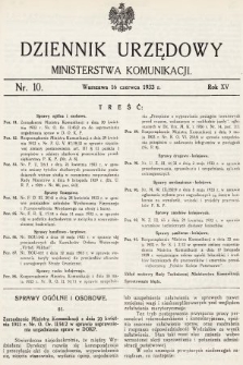 Dziennik Urzędowy Ministerstwa Komunikacji. 1933, nr 10
