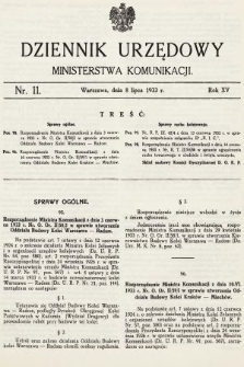 Dziennik Urzędowy Ministerstwa Komunikacji. 1933, nr 11