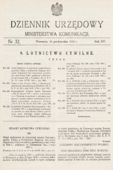 Dziennik Urzędowy Ministerstwa Komunikacji. 1934, nr 32