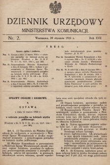 Dziennik Urzędowy Ministerstwa Komunikacji. 1935, nr 2