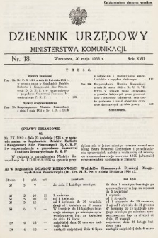 Dziennik Urzędowy Ministerstwa Komunikacji. 1935, nr 18