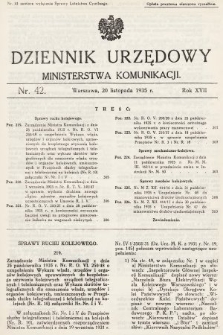 Dziennik Urzędowy Ministerstwa Komunikacji. 1935, nr 42