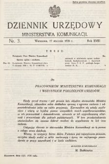 Dziennik Urzędowy Ministerstwa Komunikacji. 1936, nr 3