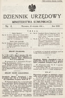 Dziennik Urzędowy Ministerstwa Komunikacji. 1936, nr 4
