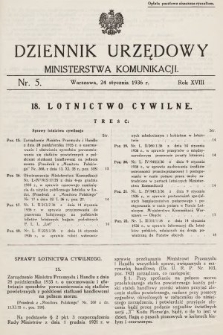 Dziennik Urzędowy Ministerstwa Komunikacji. 1936, nr 5