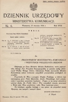 Dziennik Urzędowy Ministerstwa Komunikacji. 1936, nr 6