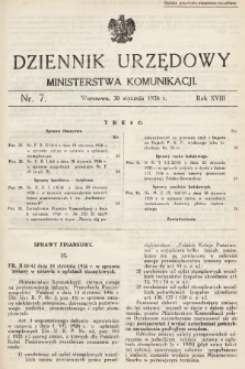 Dziennik Urzędowy Ministerstwa Komunikacji. 1936, nr 7