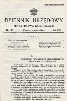 Dziennik Urzędowy Ministerstwa Komunikacji. 1936, nr 10