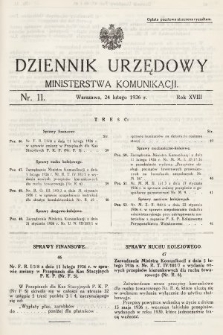 Dziennik Urzędowy Ministerstwa Komunikacji. 1936, nr 11