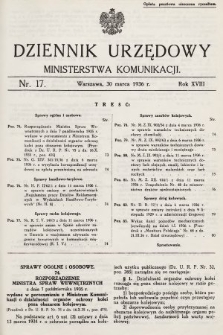 Dziennik Urzędowy Ministerstwa Komunikacji. 1936, nr 17