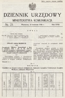 Dziennik Urzędowy Ministerstwa Komunikacji. 1936, nr 23