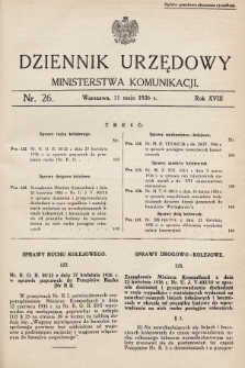 Dziennik Urzędowy Ministerstwa Komunikacji. 1936, nr 26