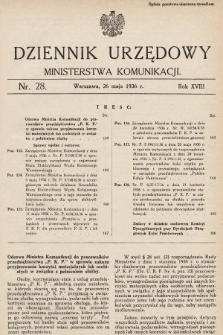 Dziennik Urzędowy Ministerstwa Komunikacji. 1936, nr 28