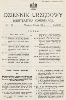 Dziennik Urzędowy Ministerstwa Komunikacji. 1936, nr 32