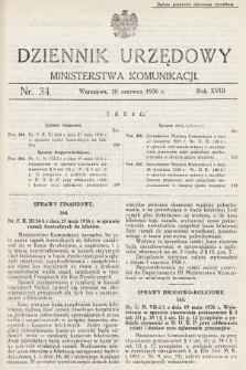 Dziennik Urzędowy Ministerstwa Komunikacji. 1936, nr 34
