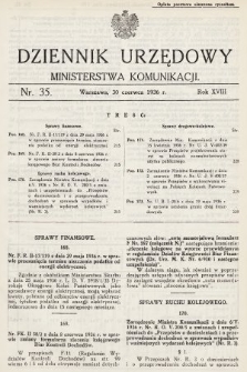 Dziennik Urzędowy Ministerstwa Komunikacji. 1936, nr 35