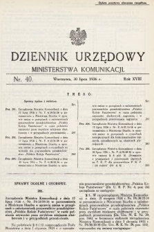 Dziennik Urzędowy Ministerstwa Komunikacji. 1936, nr 40