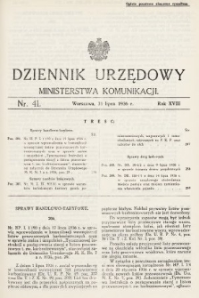 Dziennik Urzędowy Ministerstwa Komunikacji. 1936, nr 41