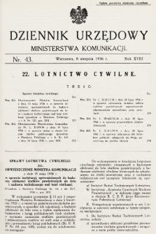 Dziennik Urzędowy Ministerstwa Komunikacji. 1936, nr 43