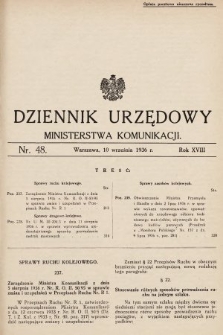 Dziennik Urzędowy Ministerstwa Komunikacji. 1936, nr 48