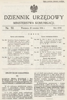 Dziennik Urzędowy Ministerstwa Komunikacji. 1936, nr 50