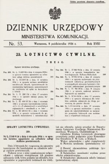 Dziennik Urzędowy Ministerstwa Komunikacji. 1936, nr 53