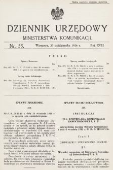Dziennik Urzędowy Ministerstwa Komunikacji. 1936, nr 55