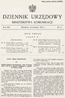 Dziennik Urzędowy Ministerstwa Komunikacji. 1937, nr 11