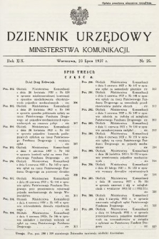 Dziennik Urzędowy Ministerstwa Komunikacji. 1937, nr 25