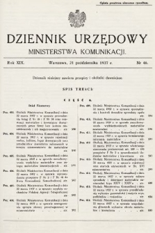 Dziennik Urzędowy Ministerstwa Komunikacji. 1937, nr 46