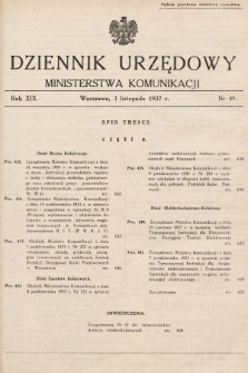 Dziennik Urzędowy Ministerstwa Komunikacji. 1937, nr 49